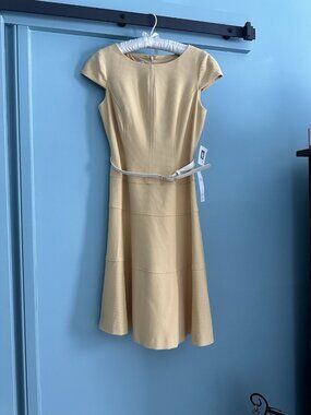 Anne Klein NWT Pale Yellow Cap Sleeve Sheath Dress